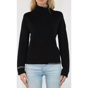 NEW METRIC KNITS cuffed sleeve sweater in black